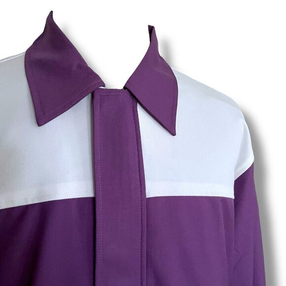 Bogey Boys by Macklemore Mens Colorblock Jacket XL Purple White Retro 70s Golf - Picture 6 of 10